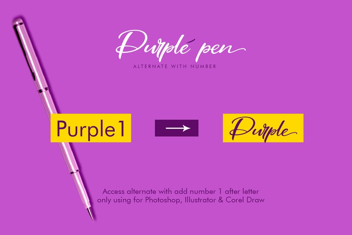 Purple Pen Regular Font preview